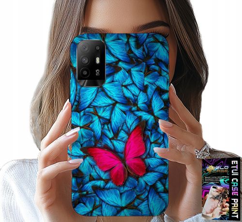 ETUI DO OPPO RENO 5Z / A94 5G - NIEBIESKIE MOTYLKI, MOTYL, KOBIECE WZORY na Arena.pl