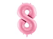Balon foliowy cyfra 8 różowy 86 cm