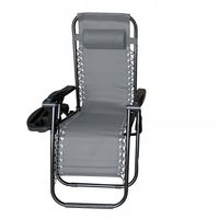 FOTEL LEŻAK OGRODOWY PLAŻOWY KRZESŁO SKŁADANY WYGODNY ZERO GRAVITY Z PÓŁKĄ