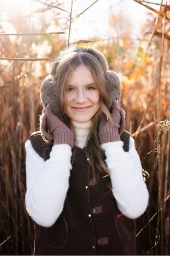 Futrzane nauszniki Keyla - dla dzieci, damskie, zimowe Szary na Arena.pl