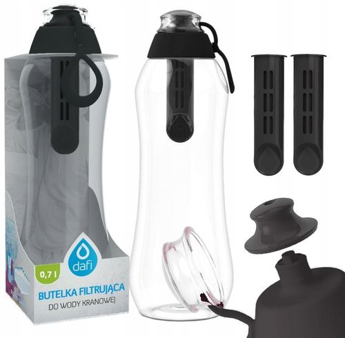 Butelka filtrująca do wody Dafi Soft 0,7l + 2 wkłady filtry czarna na Arena.pl