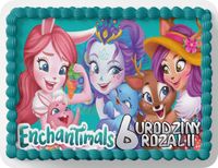 PROSTOKĄTNY OPŁATEK NA TORT A4 20x29CM - ENCHANTIMALS + IMIĘ