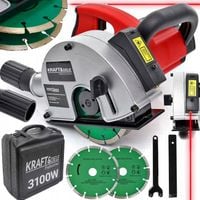 BRUZDOWNICA ELEKTRYCZNA DO BETONU CEGŁY TYNKU 2 TARCZE WALIZKA LASER