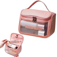 Wodoodporna kosmetyczka podróżna kuferek na kosmetyki washbag pojemna róż