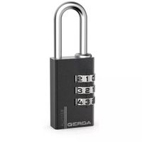 kłódka pałąkowa aluminiowa szyfrowa 3 dyski kas s30 czarna - mp klo 62794