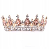 Ozdoba na tort KORONA złoto różowa topper tiara DUŻA metalowa 12cm