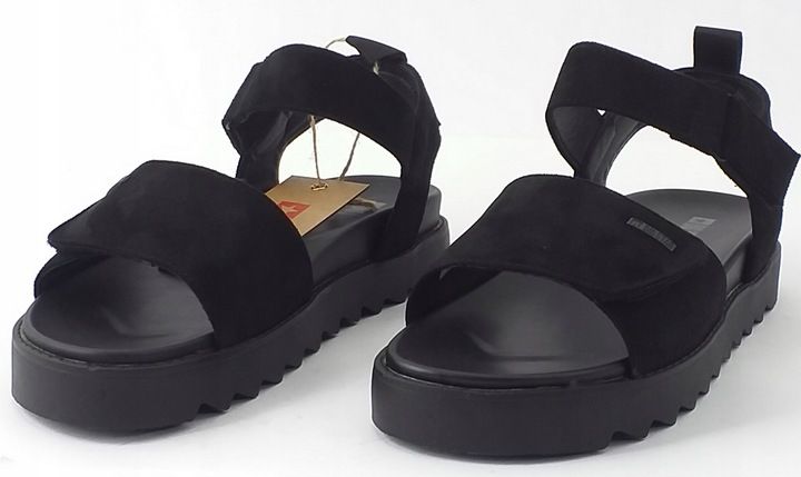 SANDAŁY DAMSKIE NA PLATFORMIE EKO ZAMSZ BIG STAR NN274700 CZARNE 39 zdjęcie 8