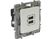 GNIAZDO ŁADOWARKA 2X USB 2,4A BIAŁE LEGRAND NILOE