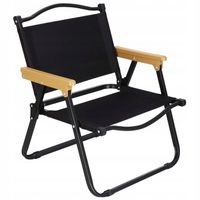 SKŁADANE KRZESŁO KEMPINGOWE TURYSTYCZNE LEKKIE KRZESEŁKO WĘDKARSKIE CZARNE