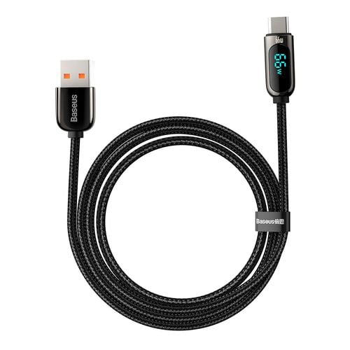 kabel przewód display fast charging data usb-a - usb-c 66w 1m - czarny na Arena.pl