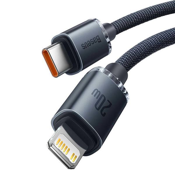 kabel usb-c do lightning baseus crystal, 20w, pd, 1.2m (czarny) zdjęcie 3