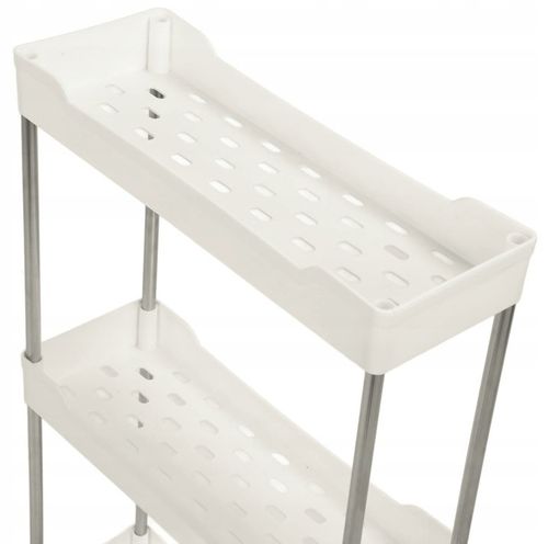 PÓŁKA ŁAZIENKOWA KUCHENNA SZAFKA NA KÓŁKACH ORGANIZER REGAŁ BIAŁY 3 POZIOMY na Arena.pl