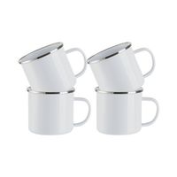 Zestaw 4 kubków emaliowanych 500 ml do nadruku