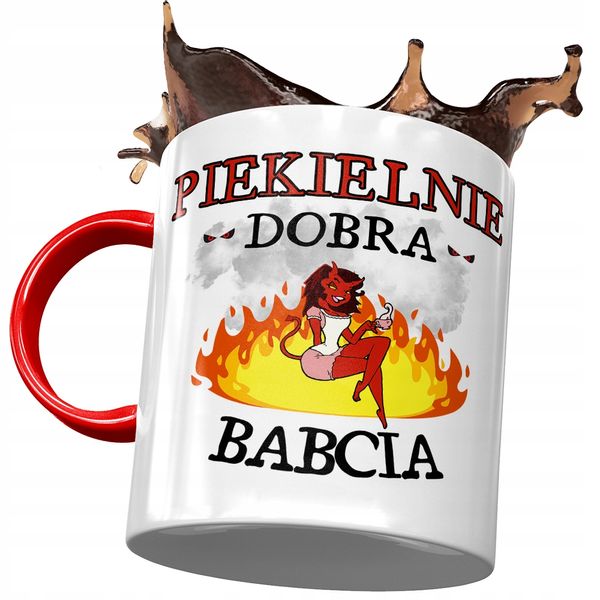 Kubek Czerwony Dla Babci Babuni Na Dzień Babci Z Nadrukiem Ze Zdjęciem zdjęcie 1