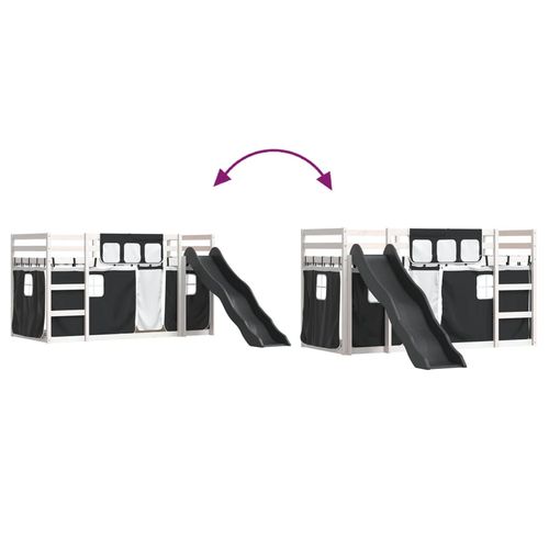 Łóżko na antresoli, ze zjeżdżalnią i zasłonkami, 90x200 cm na Arena.pl