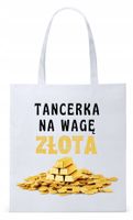 Torba Biała Eco Shopper Dla Tancerki Prezent Z Nadrukiem Ze Zdjęciem