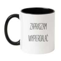 KUBEK "ZAPRASZAM WYPIERDALAĆ" Wzór - Klasyczny Biało-Czarny 330 ml