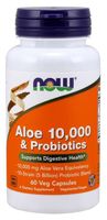 NOW FOODS Aloes koncentrat z Liści Aloesu + 10 szczepów bakterii (60 kaps.