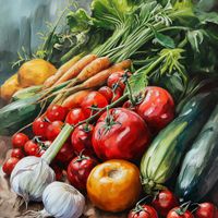 Plakat 100x100cm Bogactwo Ogrodowych Zbiorów