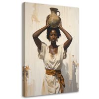 Obraz na płótnie do salonu, Portret kobiety w stylu etno