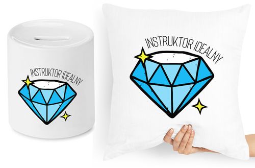 Dla Instruktora Zestaw Poduszka + Skarbonka Z Nadrukiem Ze Zdjęciem na Arena.pl