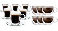 Szklanki z Podwójną Ścianką do Kawy Herbaty Lungo i Cappucino 12 sztuk