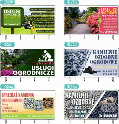 BANER REKLAMOWY 130x80cm oczkowany projekt w cenie USŁUGI KAMIENIARSKIE na Arena.pl