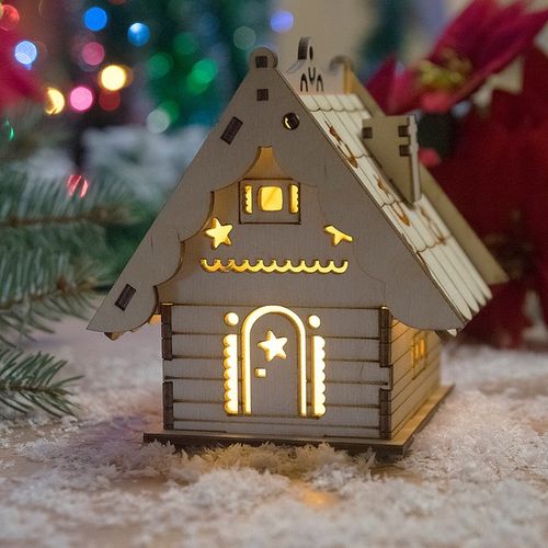 DOMEK LAMPION ŚWIĄTECZNY LED LAMPKA PREZENT DIY na Arena.pl