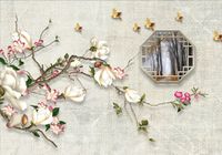 FOTOTAPETA FLIZ kwiaty cegły dziura okno 200x130