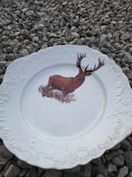 Talerz  duży porcelana Chodzież jeleń myśliwski Rococo