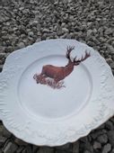 Talerz  duży porcelana Chodzież jeleń myśliwski Rococo