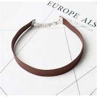 naszyjnik choker skórzany - brąz n480br