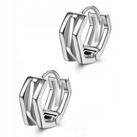 Unikalne kolczyki z zamkniętymi łącznikami, S925 srebrne, srebrne