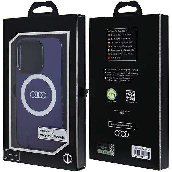 Etui Audi do iPhone 15 Pro, Niebieski, MagSafe zdjęcie 7