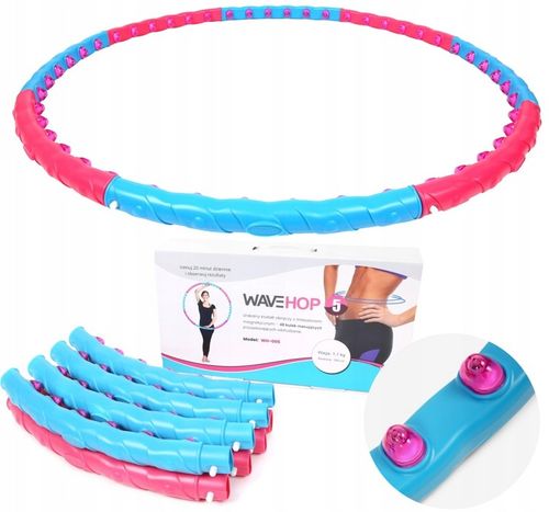 HULA HOP ODCHUDZAJĄCE Z WYPUSTKAMI OBCIĄŻNIKIEM KULKAMI SKŁADANE KOŁO 108cm na Arena.pl