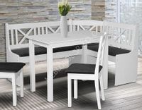 Biały narożnik kuchenny IKS tapicerowany - komplet