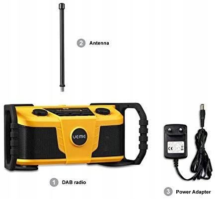 Radio budowlane Ueme DB322 DAB+ FM Bluetooth Żółty na Arena.pl