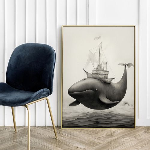 Plakat wieloryb statek 29,7x42 cm A3 na Arena.pl