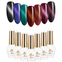 7x MollyNails Lakier Hybrydowy 8g Cat Eye Seduction ZESTAW 7w1