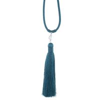 Sznur dekoracyjny do zasłon z chwostem LILI ciemny turkusowy
