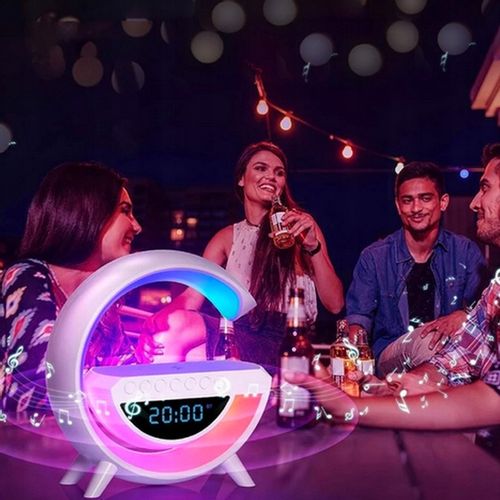 LAMPKA NOCNA LED RADIO FM ŁADOWARKA BUDZIK GŁOŚNIK RGB ZEGAR na Arena.pl