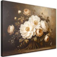 Obraz stylowy do salonu sypialni biura, Martwa natura kwiaty 45x30