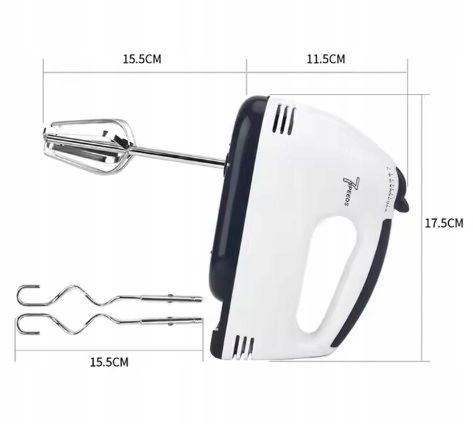 MIKSER RĘCZNY ROBOT KUCHENNY 7 PRĘDKOŚCI + 4 KOŃCÓWKI ZESTAW MOCNY na Arena.pl