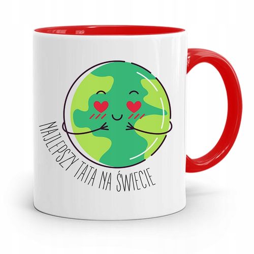 Kubek Czerwony Dla Taty Ojca Najlepszy Tata Świata Z Nadrukiem Ze Zdjęciem na Arena.pl