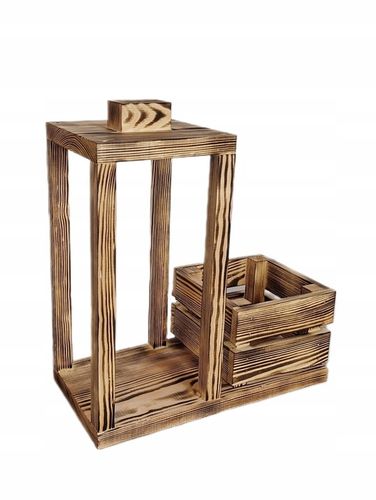 lampion drewniany pod stroik na cmentarz z doniczką na Arena.pl