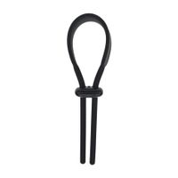 Wide Adjustable Silicone Lasso Cockring - 5Mm - Black