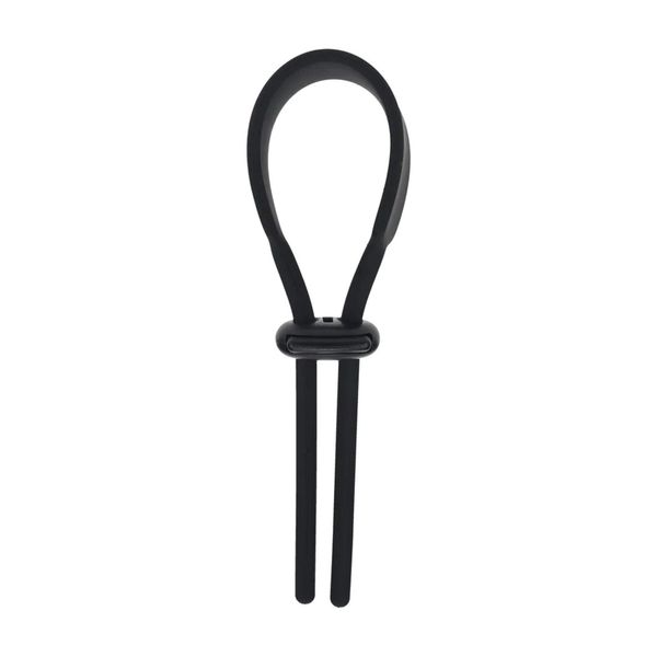 Wide Adjustable Silicone Lasso Cockring - 5Mm - Black zdjęcie 1