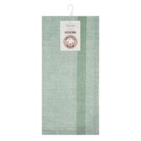 Ścierka kuchenna Olivia 50x70 cm zielona bawełniana w paski jodełka
