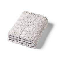 B.O.1647/02 Kocyk dzianinowy bawełniany szary