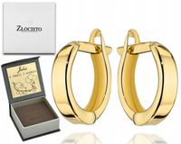 ZŁOTE KOLCZYKI GŁADKIE KÓŁECZKA 585 GRAWER PREZENT